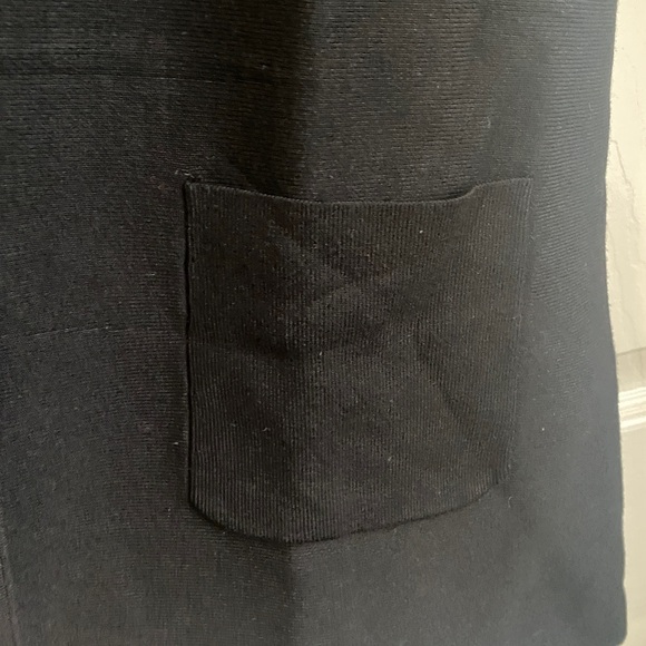 Sezane Ava Black Knit Mini Dress with Button Detail - Picture 9 of 10